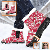 Custom Face Cotton-Padded Shoes Christmas for Men Women