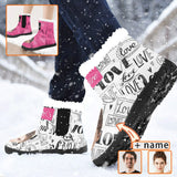 Custom Name & Face Cotton-Padded Shoes with LOVE for Men Women