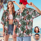 Personalized Couple Matching Hawaiian Shirts Custom Face Beauty Flower Couple Hawaiian Shirts