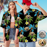 Personalized Couple Matching Hawaiian Shirts Custom Pet Face Couple Hawaiian Shirts