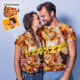 Couple Custom Face&Food Photo&Food Name Unique Design All Over Print T-shirt For Men Women Gift