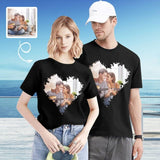 Custom Photo Loving Couple Matching T-shirt for Couple Put Your Image on All Over Print T-shirt Made for You