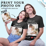 Custom Photo&Name&Year Shirt Anniversary Loving Couple Matching Create T Shirt with Photo Couple All Over Print T-shirt