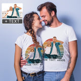 Custom T-shirt with Photo&Text White Matching Couple All Over Print T-shirt Made for You Personalized Shirt