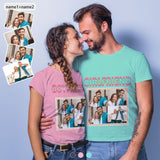 Design Photo&Name Multicolor Matching Couple All Over Print T-shirt Put Your Photo on A Tshirt