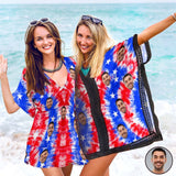 #Independence Day# Custom Face American Style Women's One Piece Cover Up Dress