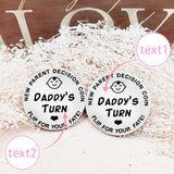 【FREE SHIPPING】Custom Text New Baby Gifts for Mom Daddy Funny Parent Decision Coin for Women Men Pregnancy Mothers for First Time Moms Dads Christmas Birthday Present Mummy to Be Double-Sided