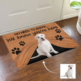 Custom Dog Photo No Need To Knock Doormat