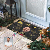 Custom Face Black Gold Doormat