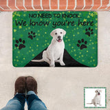 Custom Face Dog Paw Green Doormat