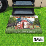 Custom Name Happy Outdoor Campers Doormat