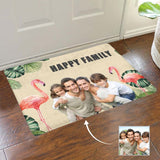 Custom Photo Happy Family Flamingo Doormat