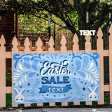 Custom Text Rabbit Blue Easter Flag, Decorations Indoor Outdoor