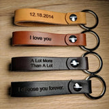 Personalized Leather Keychain Latitude Longitude Keychain, Personalized Key Chain Leather Key Ring Father Gift Boyfriend Gift