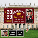Custom Photo&Name Red Congratulations Class Of 2023 Happy Graduation Banner We Are So Proud Of You Graduation Gift