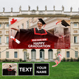 Custom Text&Name Red Congratulations Class Of 2023 Happy Graduation Banner Graduation Gift