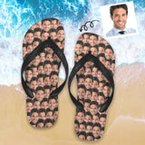 Custom Seamless Face Flip Flops for Men and Women Personalized Beach Hawaiian Flip Flops Funny Gift for Vacation, Wedding Ideas