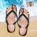 Custom Face Personalized Foot Flip Flops Beach Souvenir Gift Applique Beach Life Gift For Boyfriend And Girlfriend