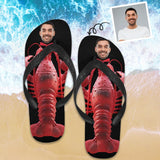 Custom Face Personalized  Lobster Flip Flops Beach Souvenir Gift Applique Beach Life Gift For Boyfriend And Girlfriend