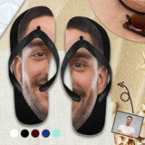 Custom Face Splitting Flip Flops for Men and Women Personalized Beach Hawaiian Flip Flops Funny Gift for Vacation, Wedding Ideas