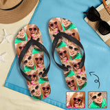 Custom Two Photos Interesting Personlized Flip Flops For Both Man And Woman Funny Gift