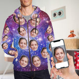Custom Girlfriend Face Galaxy Explosion Men's All Over Print Full Zip Hoodie & Sweatpants