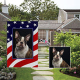 Custom Dog Face American Flag Garden Flag
