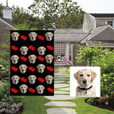 Custom Dog Face Love Heart Garden Flag
