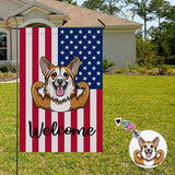Custom Dog US Garden Flag