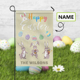 Custom Name Coloful Easter Eggs Garden Flag Easter Holiday Decoration Unique Design Gift