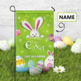 Custom Name Happy Easter Garden Flag Create Your Own Cute Bunny Easter Decoration Gift