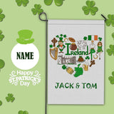 Custom Name Ireland Green Garden Flag