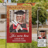 Custom Photo&Name Red Class Of 2023 Graduation Garden Flag Graduation Gift Decorations