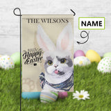 Personalied Name Happy Easter Garden Flag Add Your Favorite Name Text Design Garden Flag