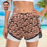 Custom Face Women's 2 in 1 Surfing & Beach Shorts Female Gym Fitness Shorts