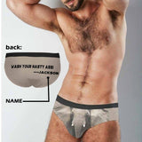 Custom Name Undies Elephant Men's Mid Rise Briefs Put Your Name on Personalized Underwear for Men Design Unique Gift
