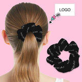 Custom Logo Black Hair Scrunchie