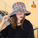 Custom Face Pink Sky Unisex Bucket Boonie Hat