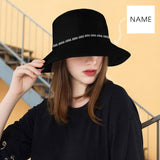 Custom Name Black Unisex Bucket Boonie Hat