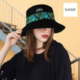 Custom Name Jungle Black Unisex Bucket Boonie Hat