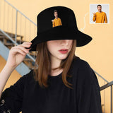 Custom Photo Black Unisex Bucket Boonie Hat