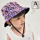 Custom Face Purple Pink Graffiti Kid's Bucket Boonie Hat