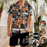 Custom Photo&Name Sweet Lover Hawaiian Set Summer Holiday Hawaiian Shirt & Shorts Set