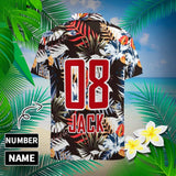 Custom Name&Number Tropical Pocket Hawaiian Shirt Shortsleeve Beach Casual Shirt