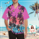 Custom All Over Print Hawaiian Shirt with Face Coconut Tree Create Your Own Hawaiian Shirt