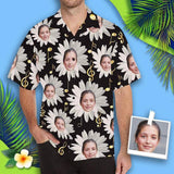 Custom All Over Print Hawaiian Shirt with Girlfriend Face Chrysanthemum Personalized Photo Tropical Aloha Shirt