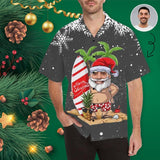 Custom Face Christmas Coconut Tree Men's Hawaiian Shirt Made for You Custom Shirt