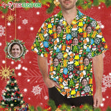 Custom Face Christmas Patterns Men's All Over Print Hawaiian Shirt