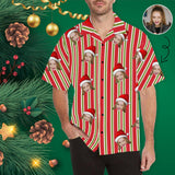 Custom Face Christmas Stripe Hawaiian Shirt Made for You Custom Shirt for Him Vacation Gift