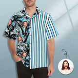 Custom Face Hawaiian Coconut Tree Shirts Casual Men's Summer Shirts Add Your Own Photo Custom Shirt